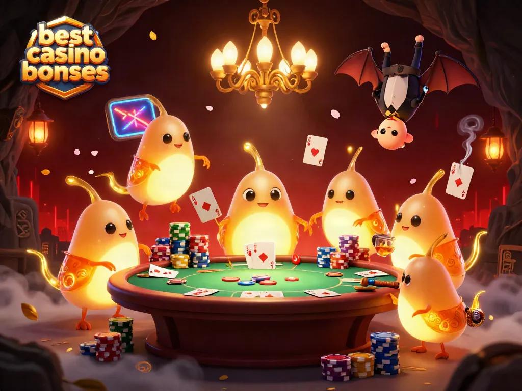 Experience best casino bonuses with glowworms illuminating a vibrant cave casino scene.