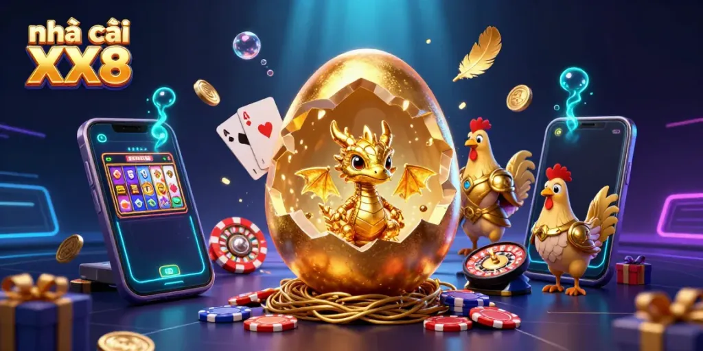 Experience exciting wins at Nhà cái XX8 with luxurious gaming elements and dazzling gold details.